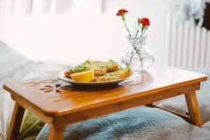 breakfast in bed at a b&b