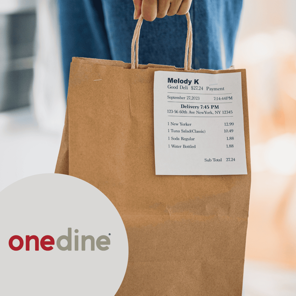 Onedine in-house delivery bag